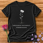 Progress Without Permission — Wildflower Botanical Growth in Black