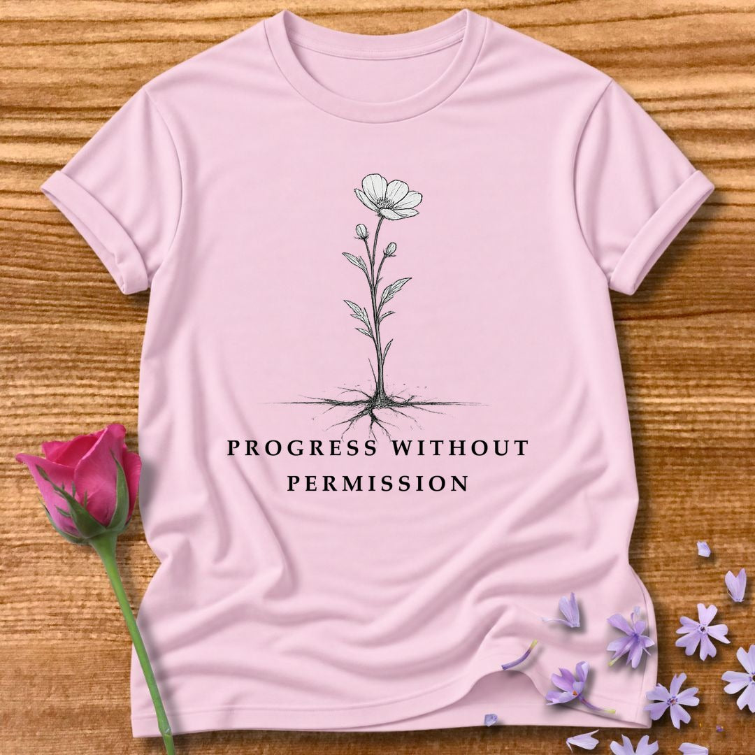 Progress Without Permission — Wildflower Botanical Growth in Light Pink