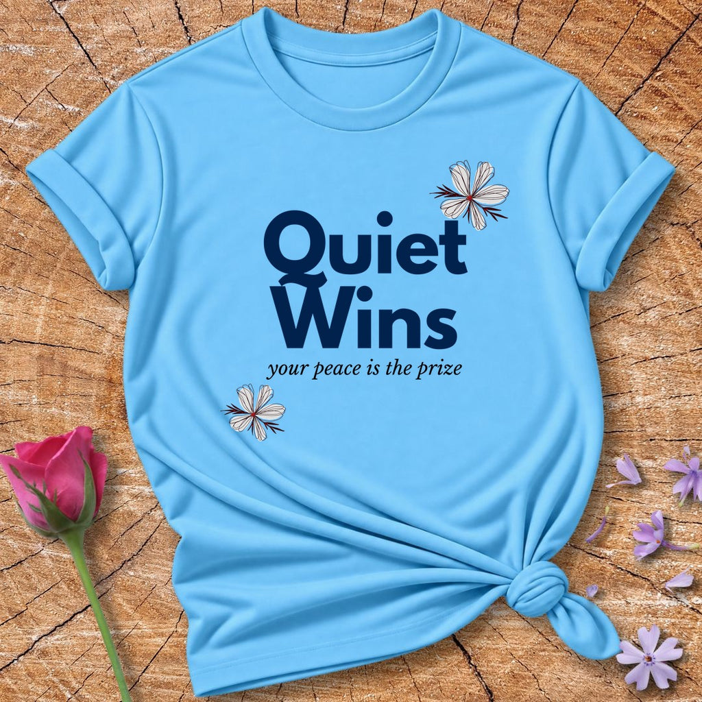 Quiet Wins Your Peace Is the Prize — Minimalist Floral in Sky