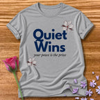 Quiet Wins Your Peace Is the Prize — Minimalist Floral in Sport Grey