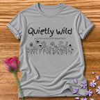Quietly Wild No Explanation Required — Wildflower Line Art in Sport Grey