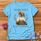Raccoon — Born Soft Built Strong Vintage Aesthetic Animal in Sky