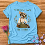 Raccoon — She Knows Her Worth Vintage Aesthetic Animal in Sky