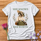 Raccoon — She Knows Her Worth Vintage Aesthetic Animal in White