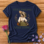 Raccoon — Still Smiling Still Going Vintage Aesthetic Animal in Navy