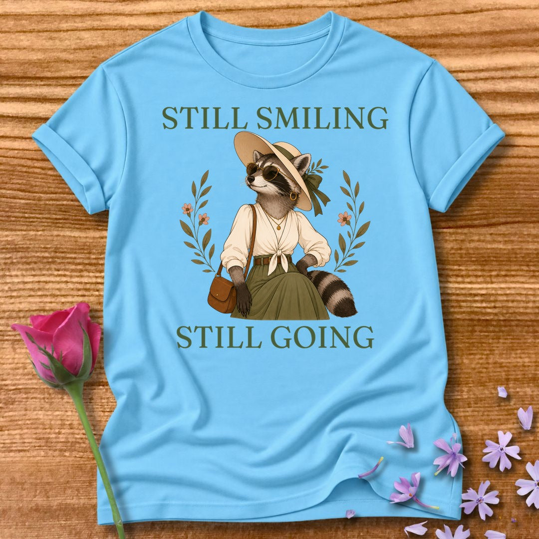 Raccoon — Still Smiling Still Going Vintage Aesthetic Animal in Sky