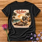 Relax, Nothing Is Under Control — Vintage Travel Poster Raccoon in Black