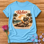 Relax, Nothing Is Under Control — Vintage Travel Poster Raccoon in Sky