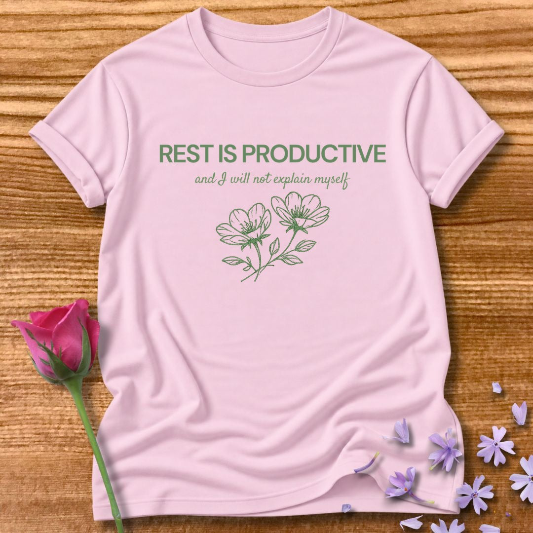 Rest Is Productive — And I Will Not Explain Myself — Botanical in Light Pink