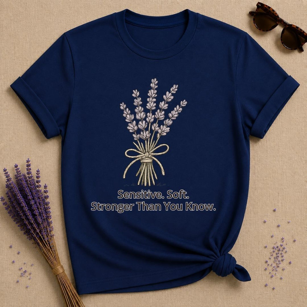 Sensitive. Soft. Stronger Than You Know. — Lavender Floral T-Shirt for Women