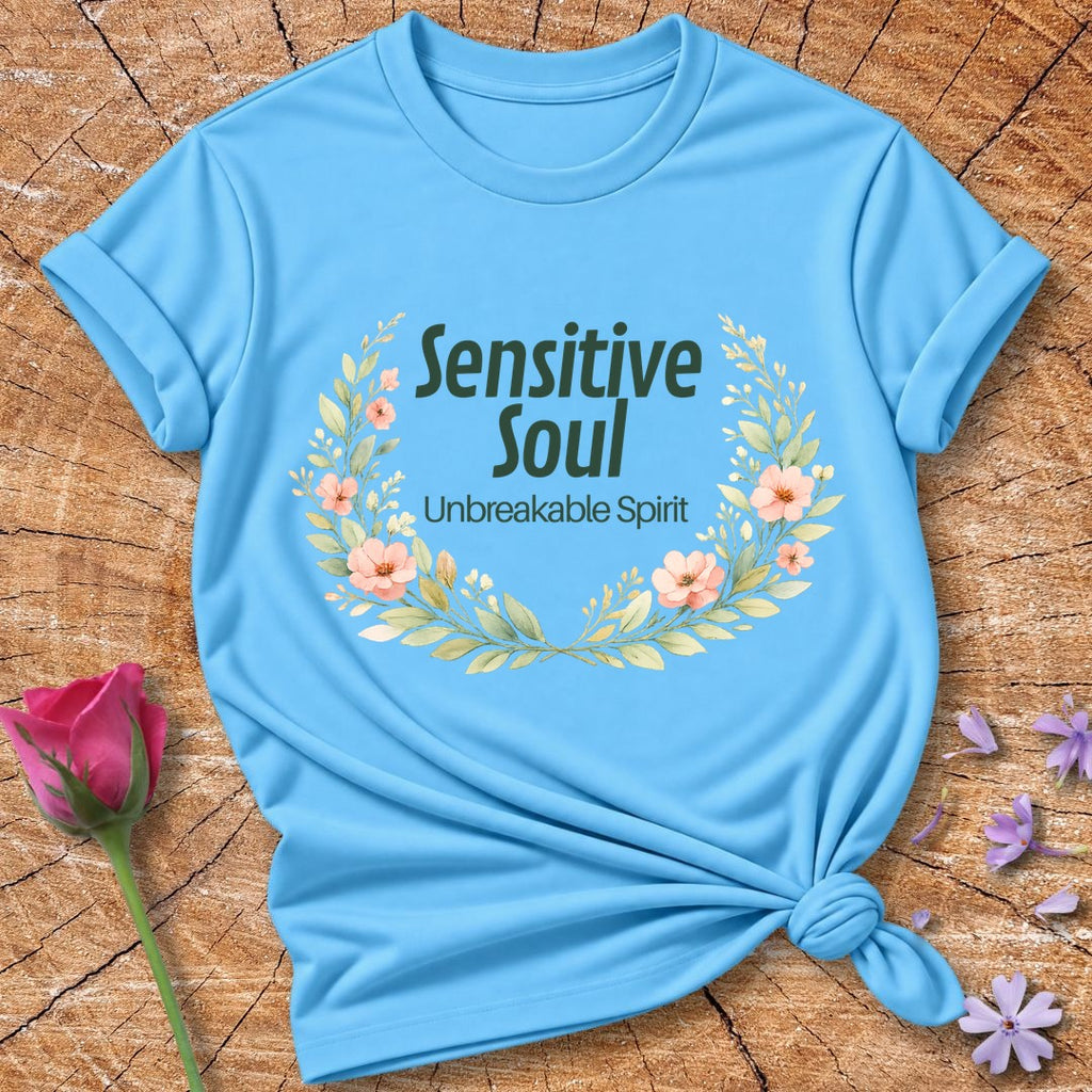 Sensitive Soul Unbreakable Spirit — Watercolor Botanical in Sky