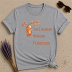 She Changed Without Permission — Chrysalis Botanical T-Shirt for Women in Sport Grey