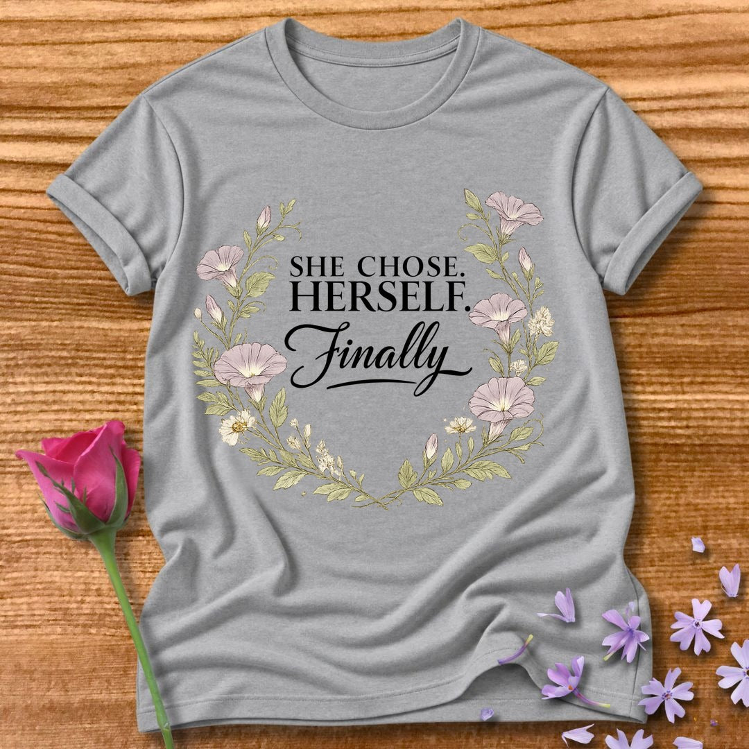 She Chose Herself. Finally. — Morning Glory Floral in Sport Grey