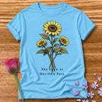 She Grew at Her Own Pace — Sunflower Self Growth in Sky
