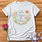 She Outgrew the Noise Botanical Wildflower Graphic Tee in White