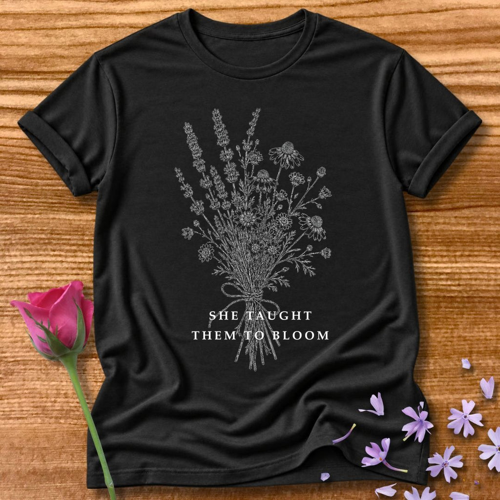She Taught Them to Bloom — Floral Teacher in Black