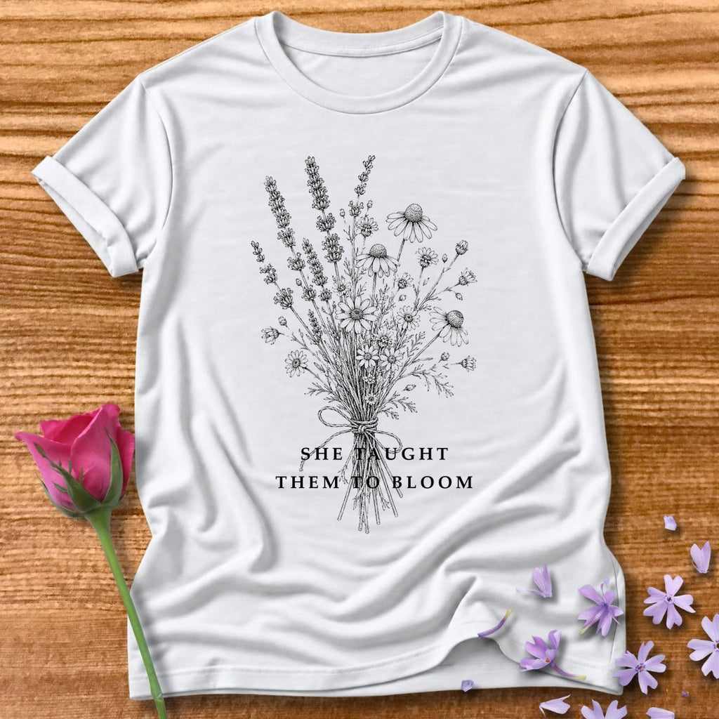 She Taught Them to Bloom — Floral Teacher in White