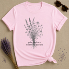 She Taught Them to Bloom — Floral Teacher T-Shirt for Women — Light Pink