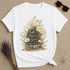 Soft Hearts Grow in Wild Places — Peony Botanical T-Shirt for Women