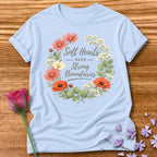 Soft Hearts Need Strong Boundaries — Floral Wreath in Light Blue