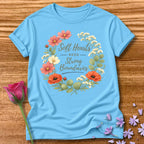 Soft Hearts Need Strong Boundaries — Floral Wreath in Sky