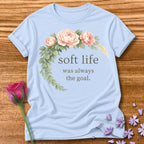 Soft Life Was Always the Goal — Floral Botanical in Light Blue
