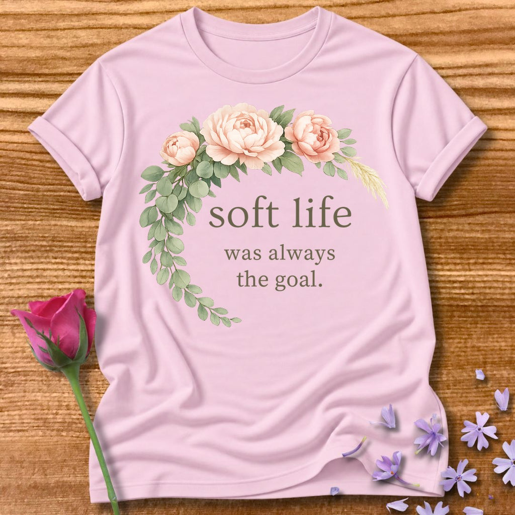 Soft Life Was Always the Goal — Floral Botanical in Light Pink
