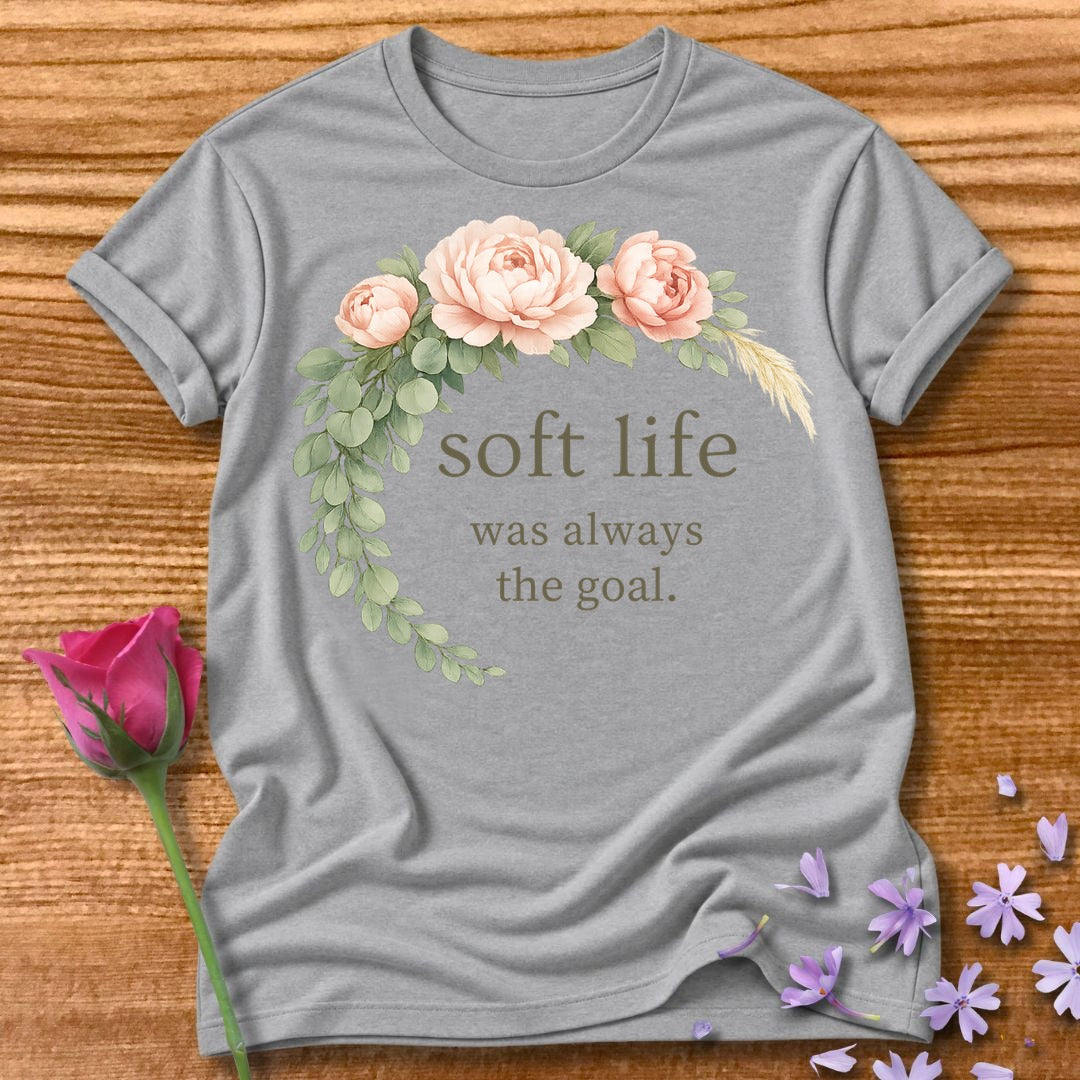 Soft Life Was Always the Goal — Floral Botanical in Sport Grey