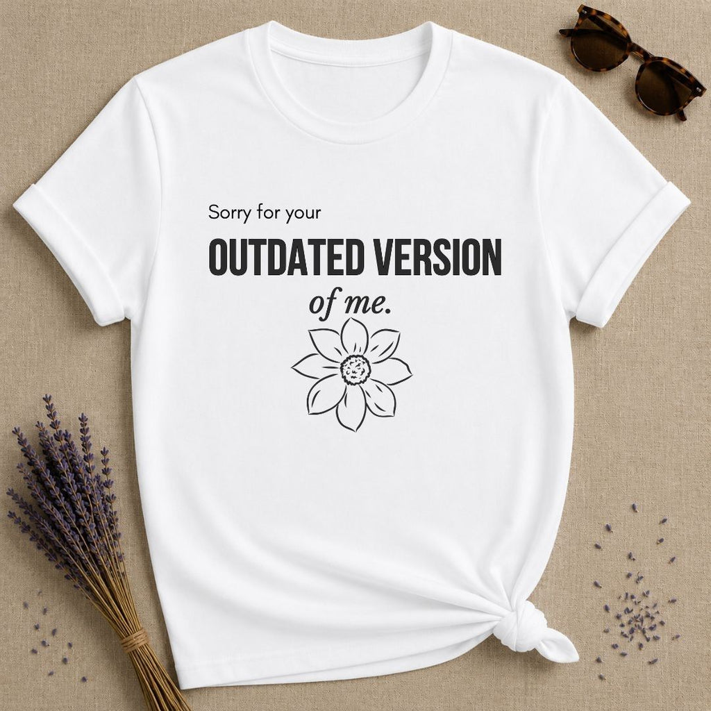 Sorry For Your Outdated Version Of Me — Botanical Daffodil T-Shirt for Women in White