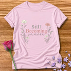 Still Becoming — Growth Is Allowed to Be Slow — Botanical in Light Pink