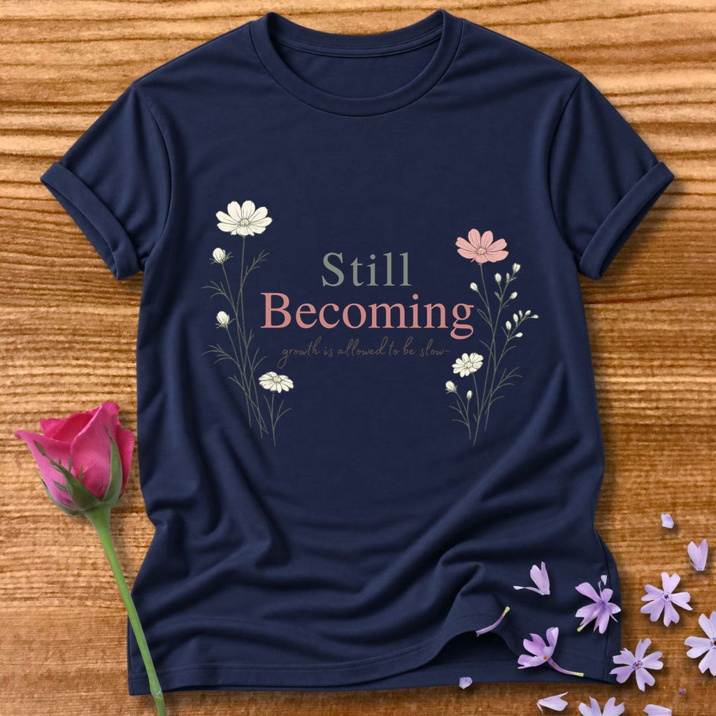 Still Becoming — Growth Is Allowed to Be Slow — Botanical in Navy