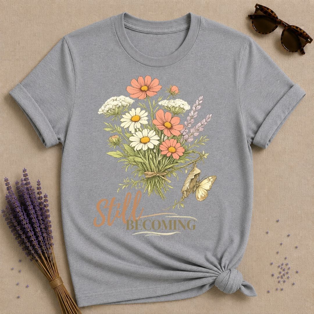 Still Becoming floral graphic tee for women
