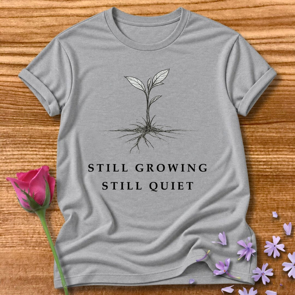 Still Growing Still Quiet — Botanical Seedling Minimalist in Sport Grey