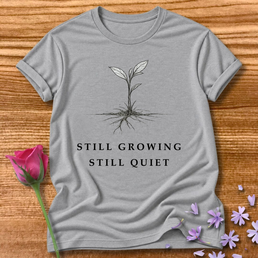 Still Growing Still Quiet — Botanical Seedling Minimalist in Sport Grey