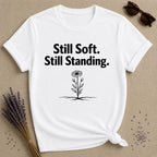Still Soft. Still Standing. — Daisy Botanical T-Shirt for Women in White