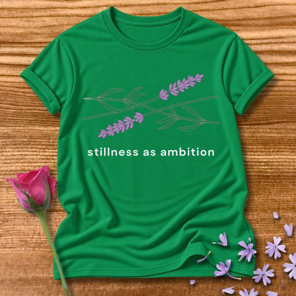 Stillness as Ambition — Lavender Calm in Kelly Green