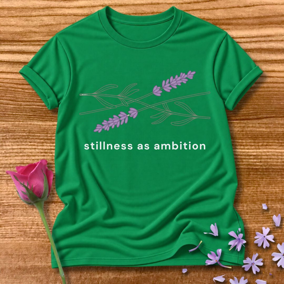 Stillness as Ambition — Lavender Calm in Kelly Green