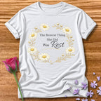 The Bravest Thing She Did Was Rest — Chamomile Floral in White