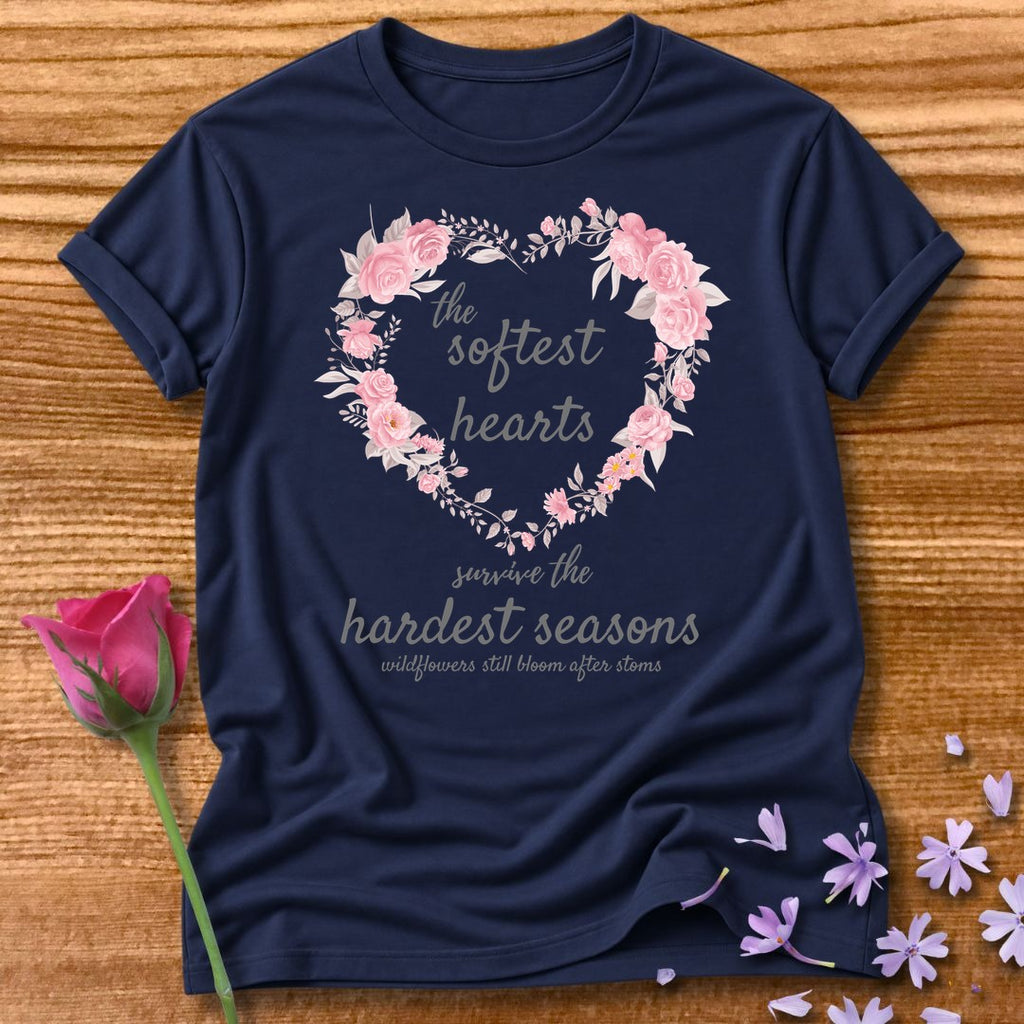 The Softest Hearts Survive the Hardest Seasons — Floral in Navy