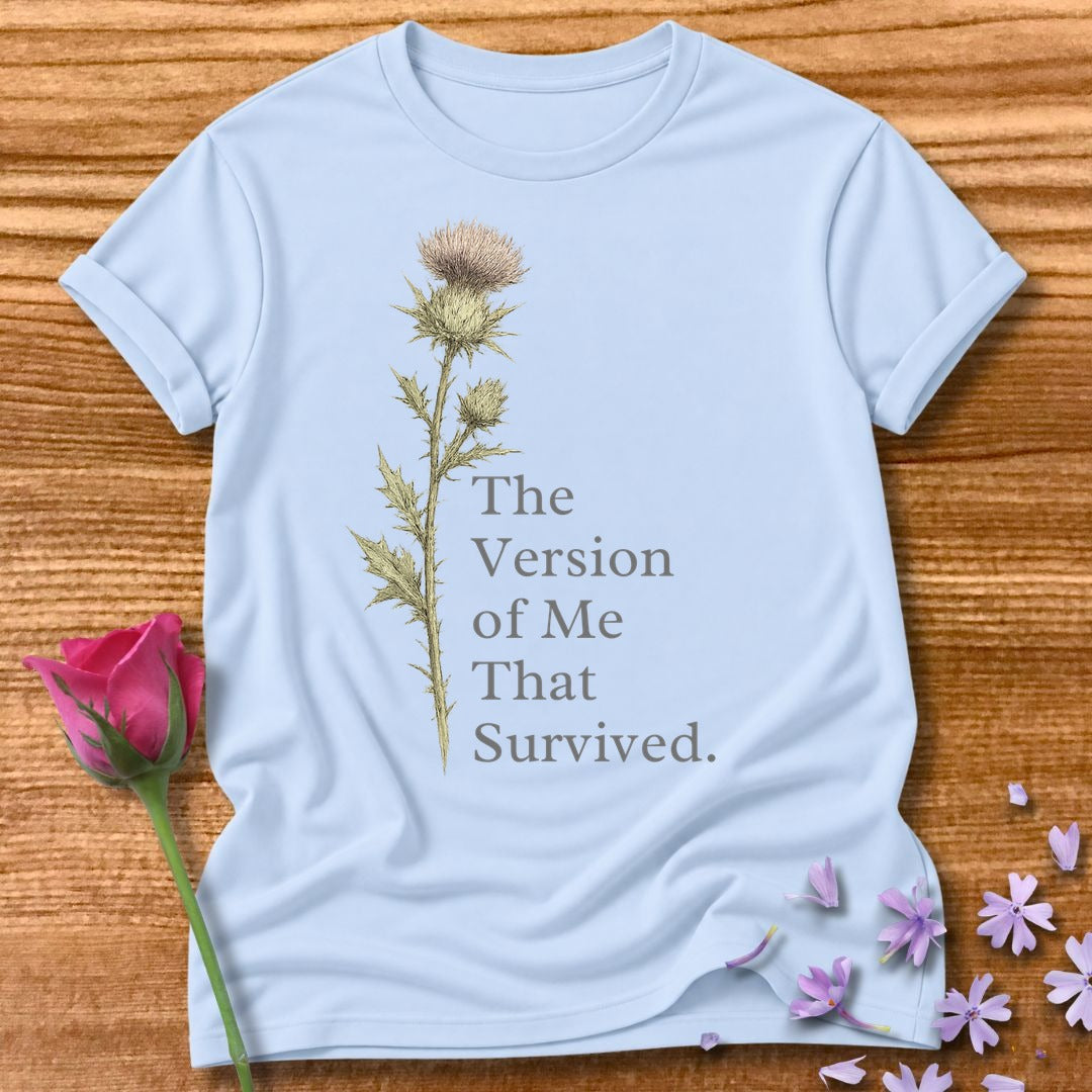 The Version of Me That Survived — Thistle Botanical in Light Blue