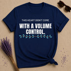 This Heart Didn't Come With A Volume Control — Botanical Vine T-Shirt for Women in Navy
