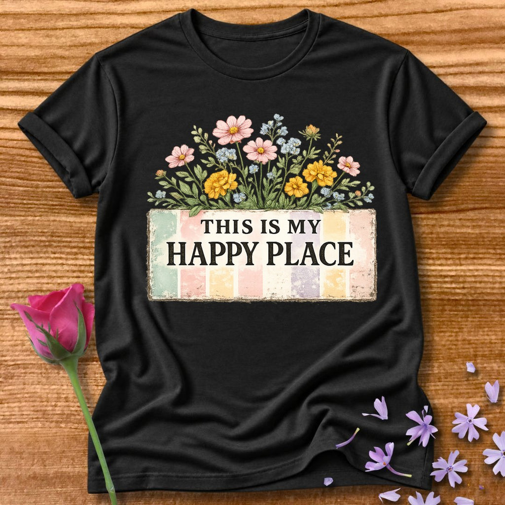 This Is My Happy Place — Wildflower Bouquet Stripe in Black