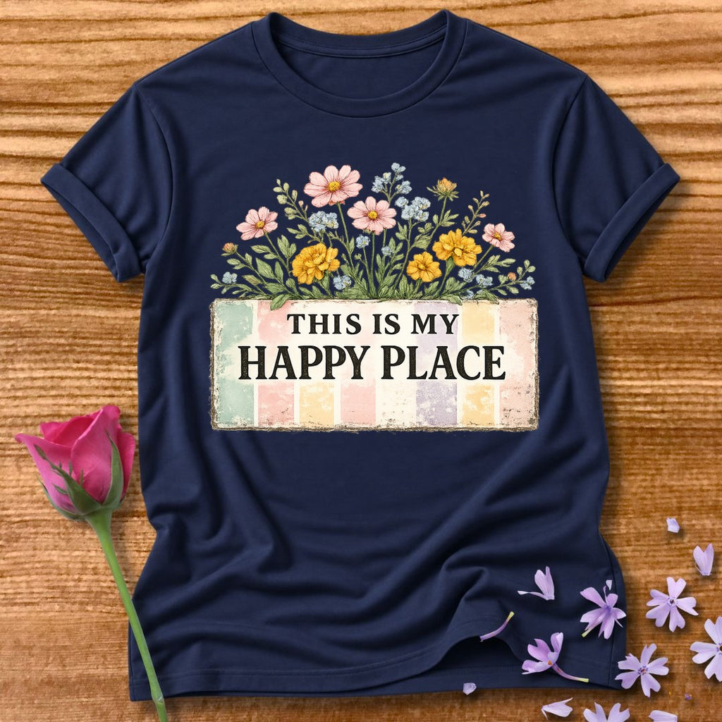 This Is My Happy Place — Wildflower Bouquet Stripe in Navy