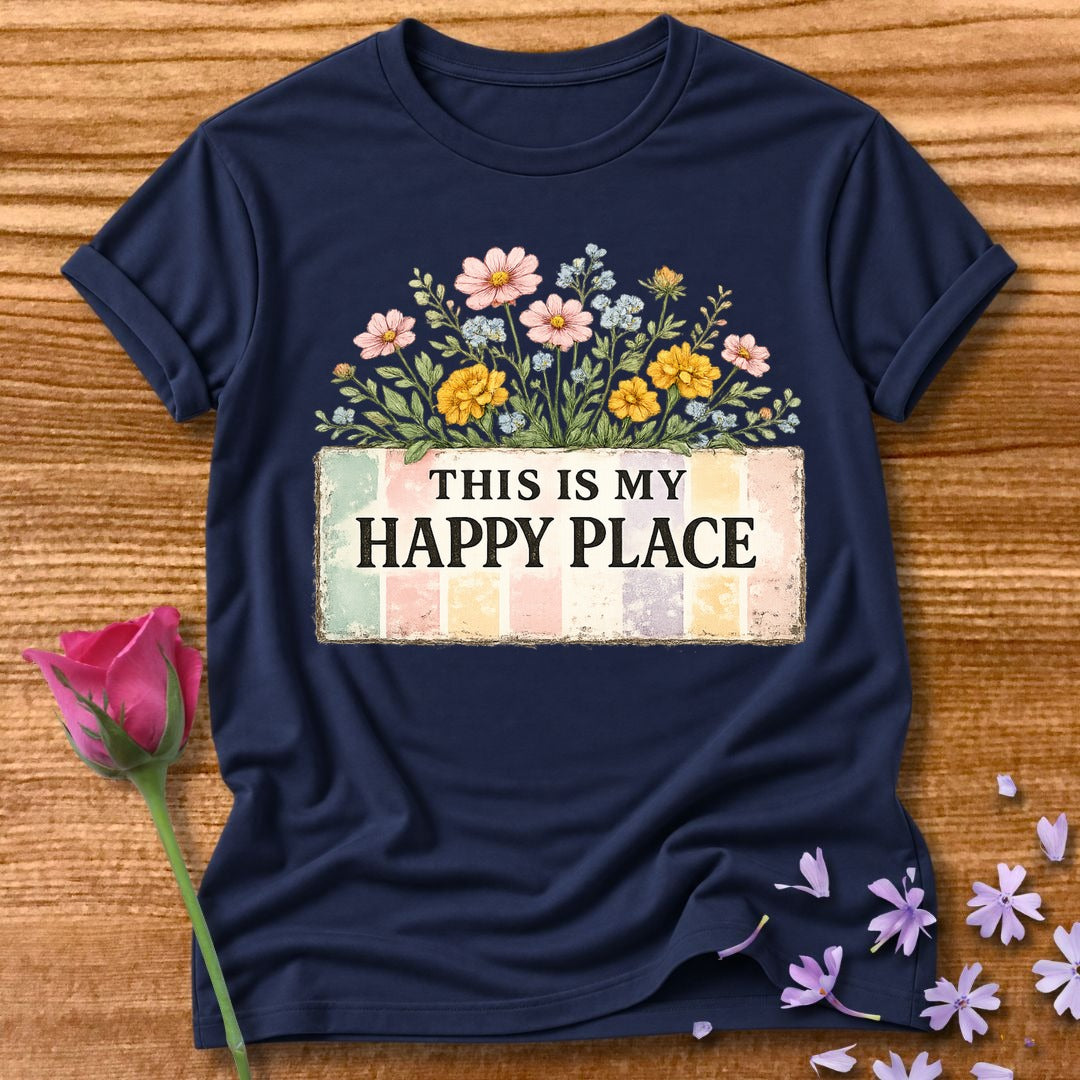 This Is My Happy Place — Wildflower Bouquet Stripe in Navy
