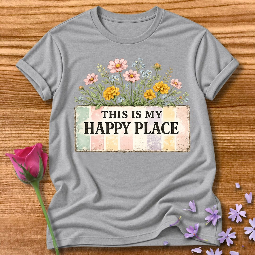 This Is My Happy Place — Wildflower Bouquet Stripe in Sport Grey