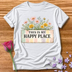 This Is My Happy Place — Wildflower Bouquet Stripe in White