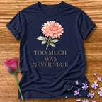 Too Much Was Never True — Watercolor Dahlia Floral in Navy