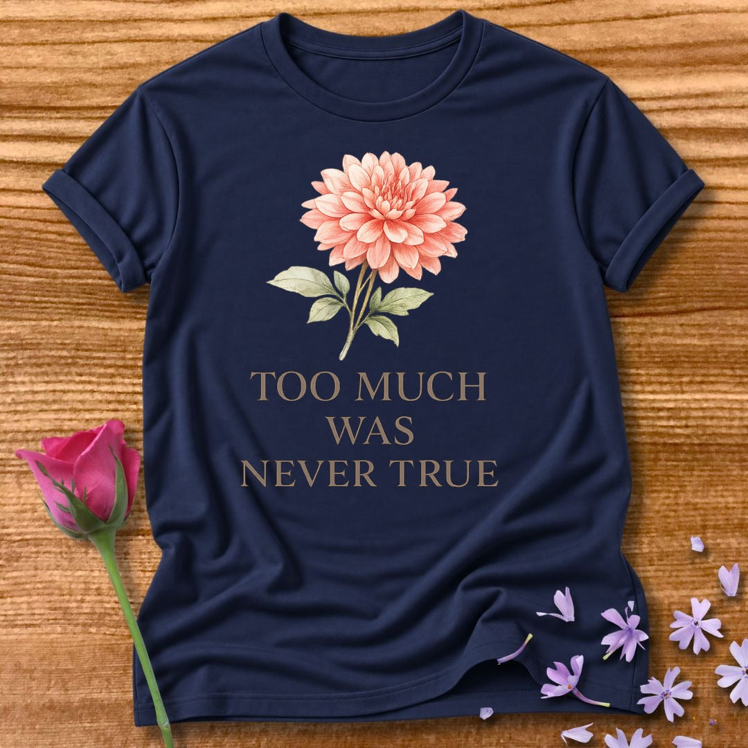 Too Much Was Never True — Watercolor Dahlia Floral in Navy