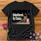 Unbothered By Choice — Photorealistic Cat Night Graphic in Black