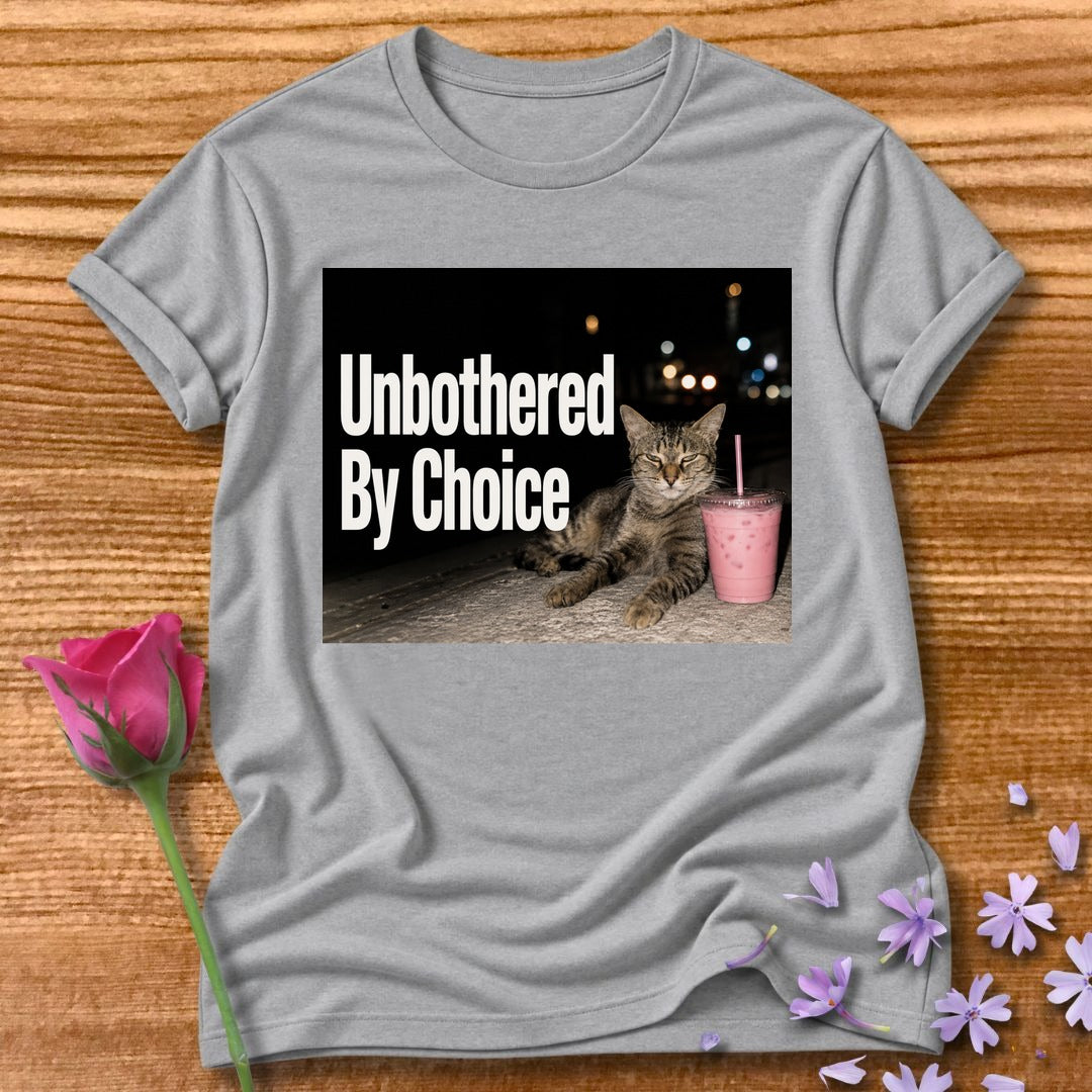 Unbothered By Choice — Photorealistic Cat Night Graphic in Sport Grey